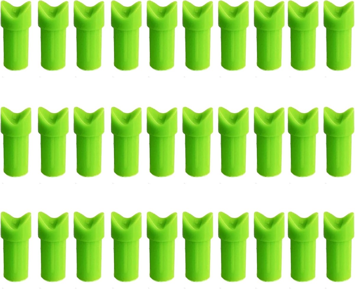 30 Pack Crescent Arrow Nocks - Groen
