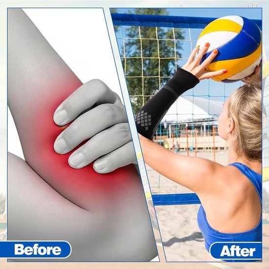1 paar armbeschermers, volleybal voor dames, armbescherming, volleybal, compressiemouwen, sport, onderarm, elleboogondersteuning, brace — afbeelding 4