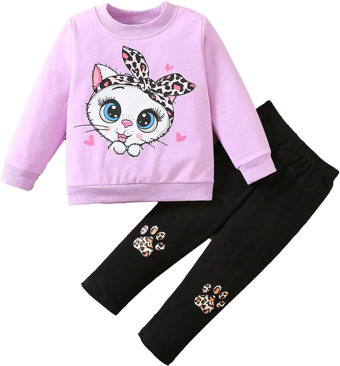 2-delige set voor meisjes, top met lange mouwen en bermuda, eenhoornmotief, zacht materiaal, sportief, herfst, zachte kleding, kleine meisjes, vrije tijd, A278