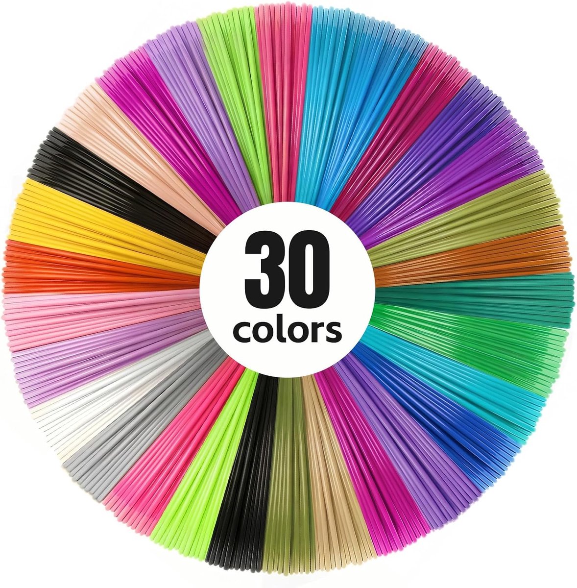 3D-penfilament, 30 kleuren, 1,75 mm, PCL, elke kleur 3M, totaal 90 m, lage temperatuur, compatibel met Filapen en MYNT3D 3D-printpen
