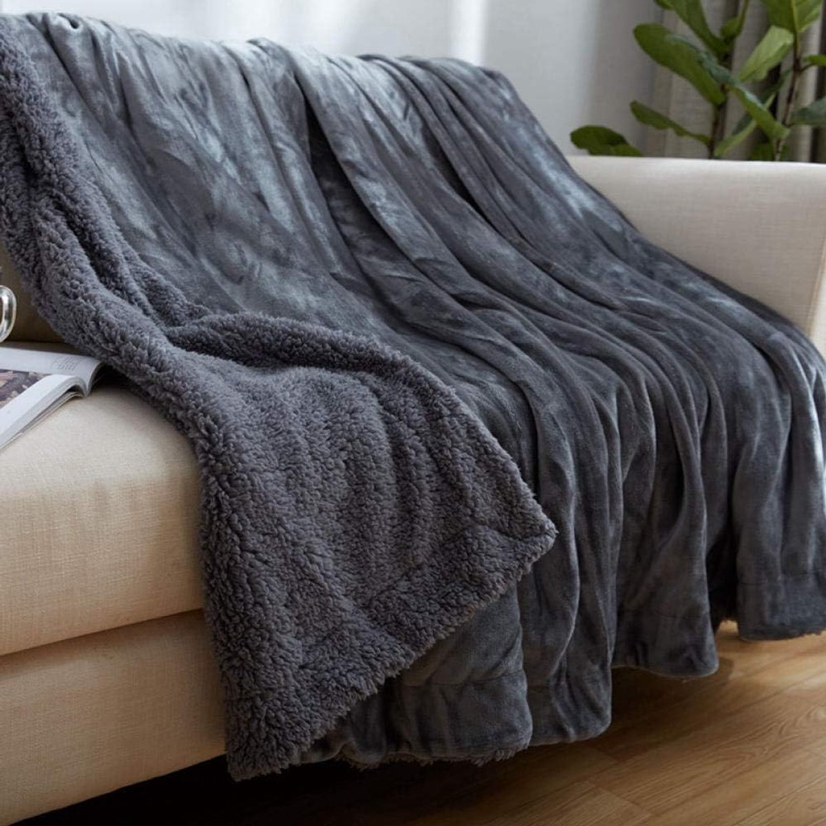 Graden van comfort gewogen deken queen size voor volwassenen - gelijkmatige gewichtsverdeling met premium glaskralen | Warme zware deken voor gebruik door één persoon -18_200x230cm