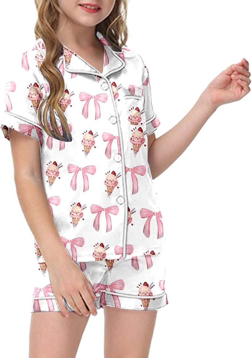 2-delige set voor meisjes, zomerkleding, katoen, tanktop met racerback en shorts, hardloopset, sport, voor meisjes, actief, A34