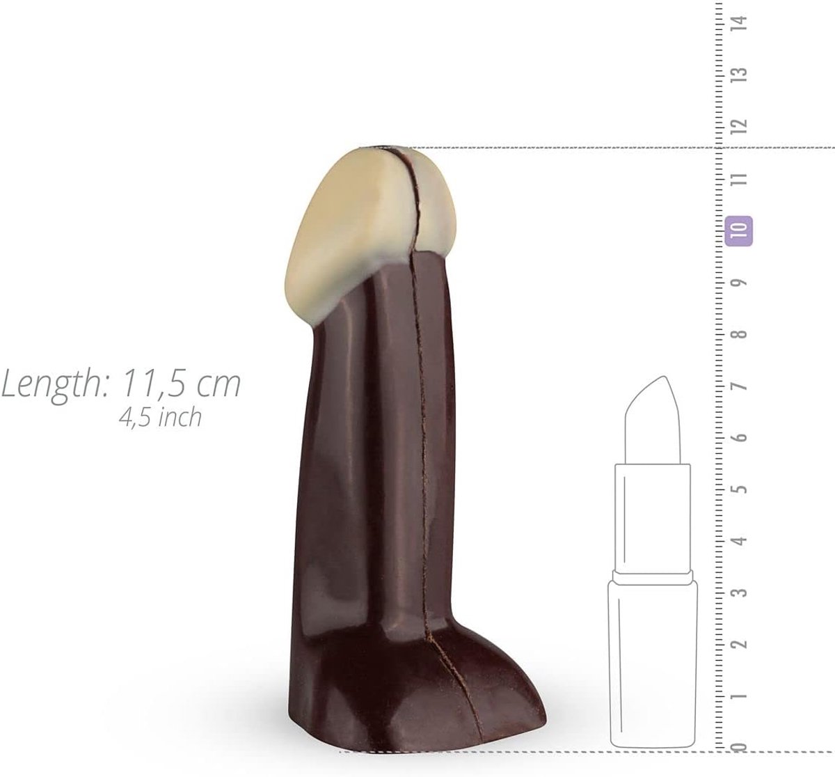 Penis chocolade puur - 185 gram - 1 stuk