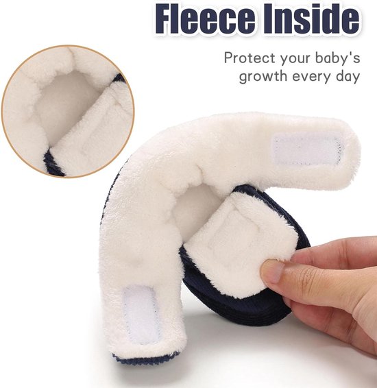 Pasgeborenen fleece bootie, winter warme antislip zachte zool winterschoenen sok schoenen schattige verstelbare kruipschoenen prewalker laarzen voor meisjes jongens peuters maat 0-18 maanden