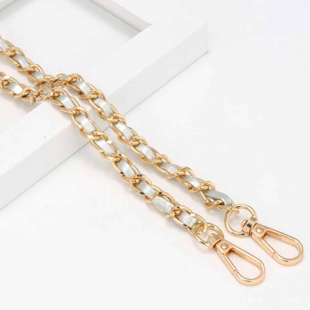 1 stuk 120 cm metalen zakketting, metalen ketting, schouderriem, damesdraagriem, doe-het-zelf riem, reserveketting voor tas, handtassen, crossbody, portemonnee, gouden ketting + zilver