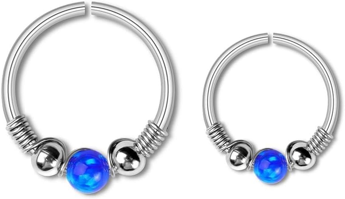 2 Stuks Neusring Set Septum Ring Hoop Clicker Faux Piercing