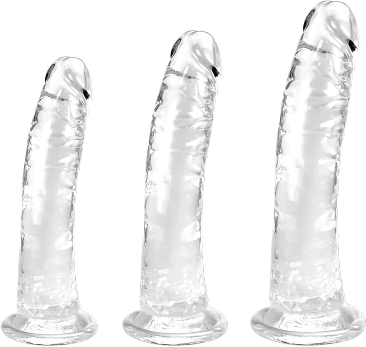 Zuignap dildo set - 3 maten (Small, Large, Extra Large) voor anale en vaginale stimulatie - Perfect voor beginners en gevorderden