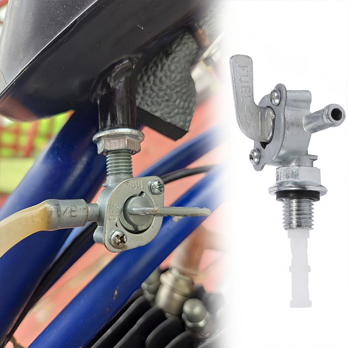 2 Stuks Motorfiets ATV Klep, Aan Uit Brandstofkraan Klep Benzine Kraan Generator Brandstoftank Afsluiter Generator Brandstoftank voor Go Kart Pocket Crossmotor Motorfiets