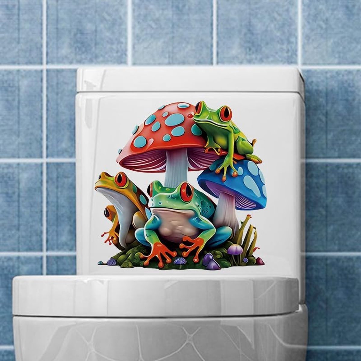 Toiletbrilstickers met Frospatroon, stickers voor wc-bril, muurstickers, niet-giftige stickers, decoratie