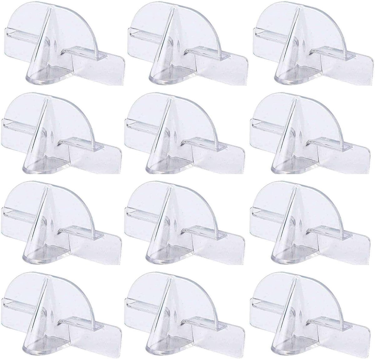12 stuks brillenhouders aan de muur, zelfklevend, transparant