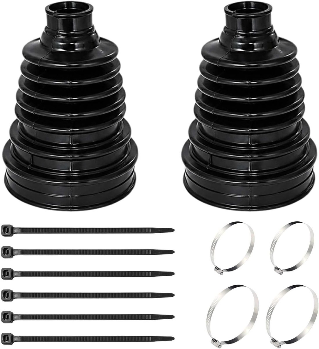 2 stuks asmanchetten, vouwbalg, montagekegel, 2 zeven, asmanchettenset bruikbaar, aandrijfasmanchet voor assen, compatibel met 22 mm asdiameter, onderste uiteinde 85 mm