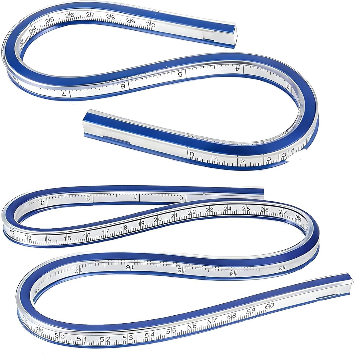 Flexibele gebogen liniaal 30 cm en 60 cm - Buigzaam - Precisie voor tekenaars en kleermakers - ShopVlot