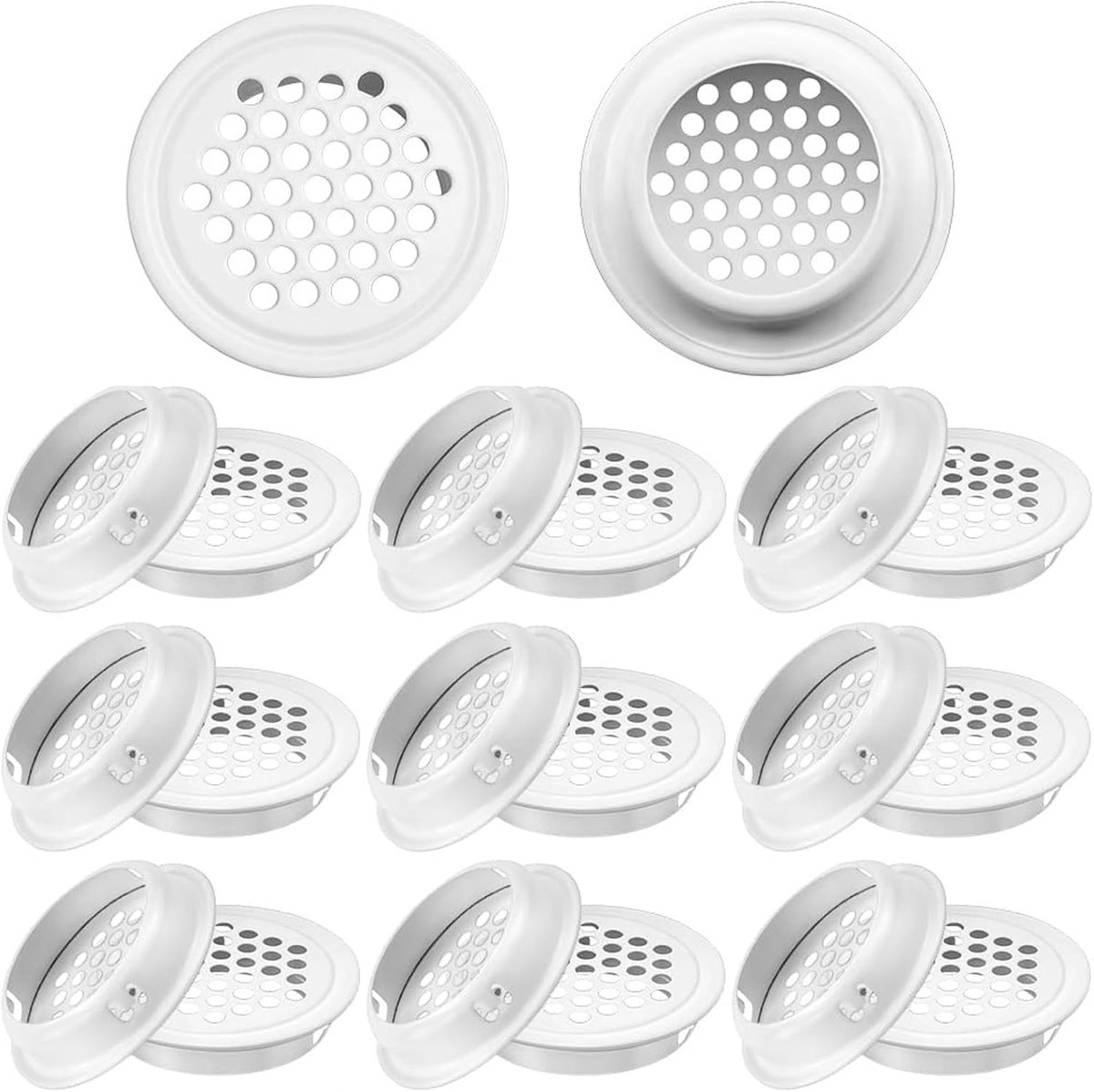 Ventilatie grille 35mm - Ronde roestvrijstalen mesh - Elegante afwerking - Geschikt voor keuken en badkamer - ShopVlot