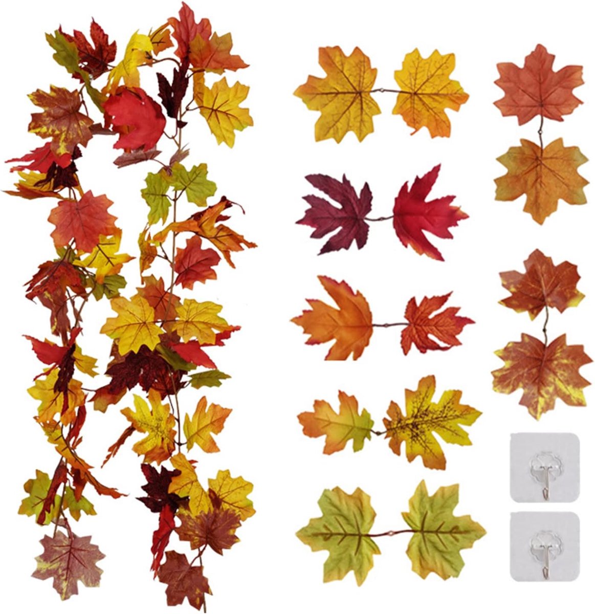 Artificial Maple Leaves Garland Autumn Leaves Autumn Leaves Vine 175cm Autumn Leaves Garlands for Halloween Christmas - ShopVlot
