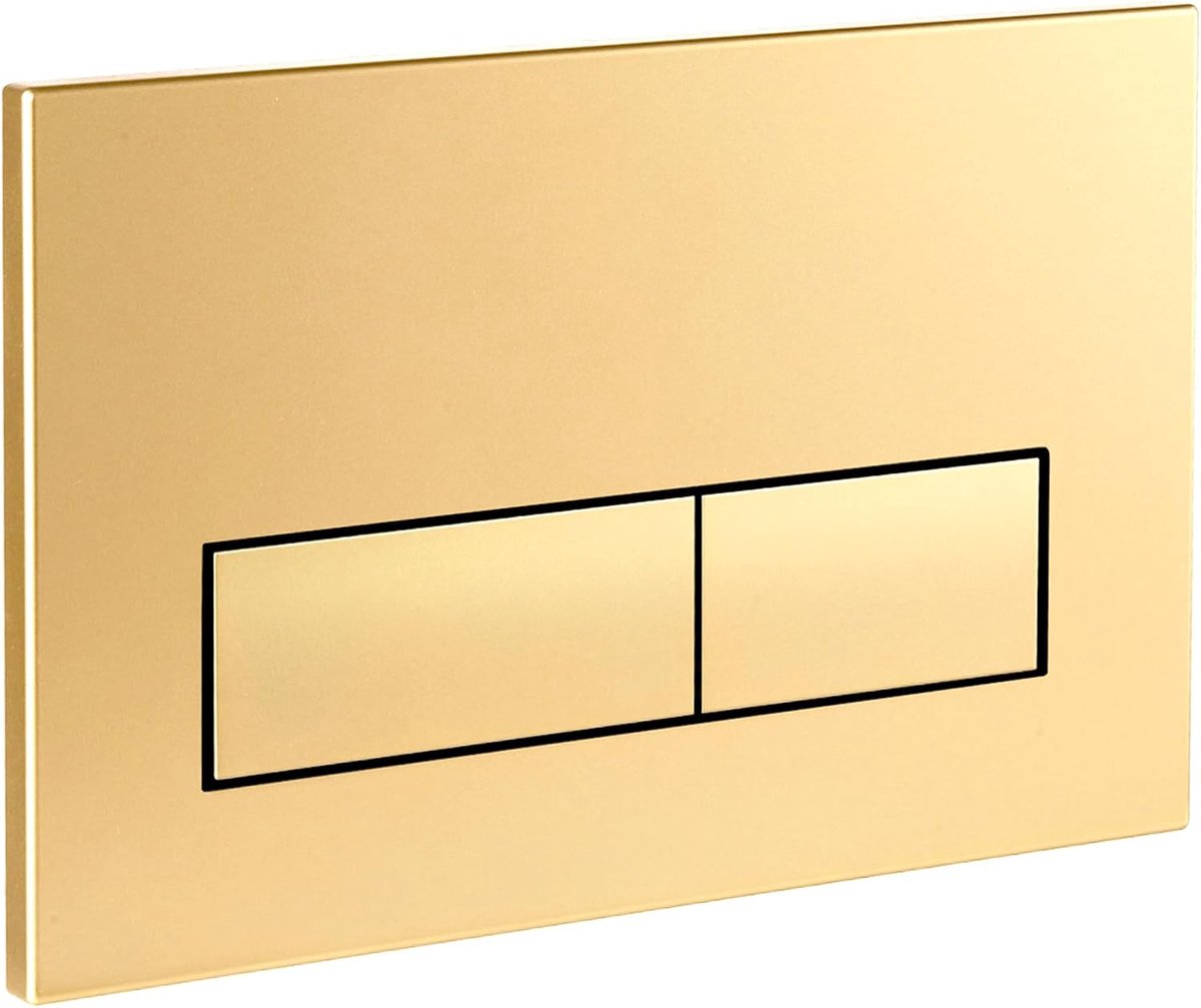 SnelShoppen - Empyreal Control Plate Toilet Reservoir Geschikt voor Geberit Sigma 01, 20, 30 - Dubbele Spoelknop - Matt Goud - Hoog Compatibel