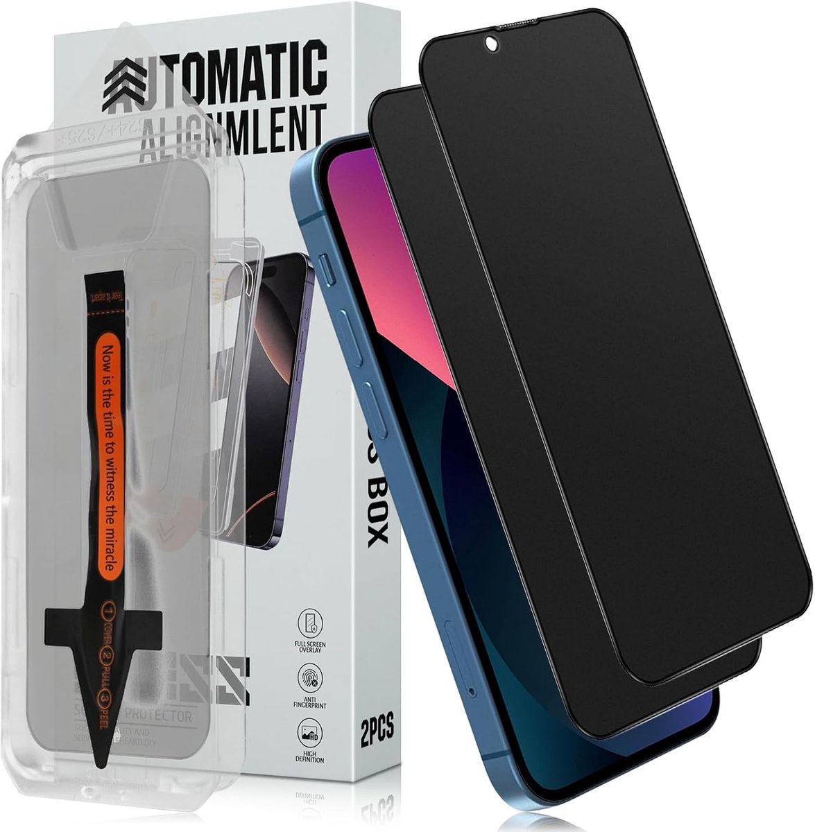 2 stuks matte privacybeschermfolie, voor iPhone 14/13/13 Pro, voor pantserglas, autoinstallatie, anti-verblinding - ShopVlot