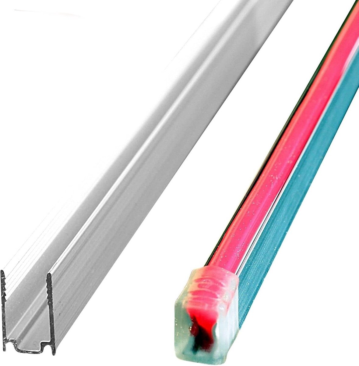 Aluminium rail 50cm - voor led neonstrips - ultra licht - ideaal voor sauna verlichting - ShopVlot