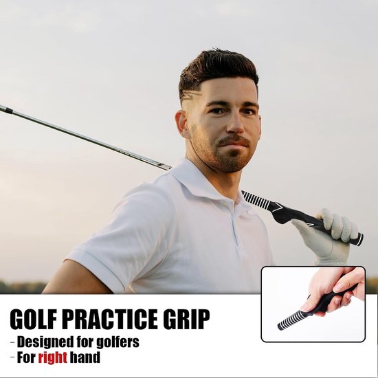 Trainingsgrip voor golf met antislip voor rechtshandigen - gegoten golfgrip voor swingtraining - oefenhulp voor mannen en vrouwen - beginners, amateurs en professionals — afbeelding 4