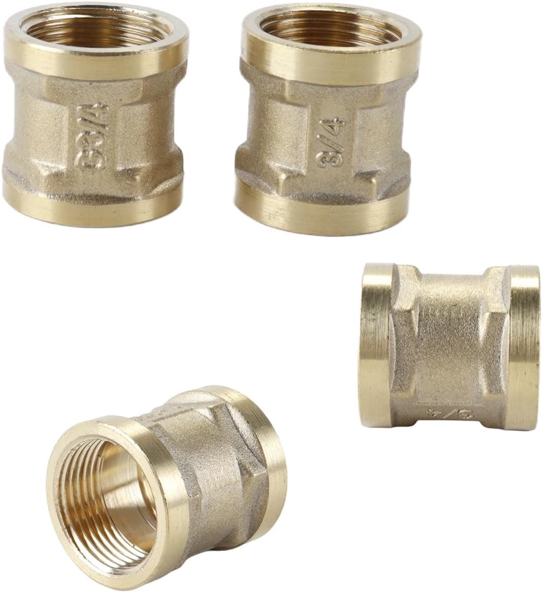 Dopplippennippel 3/4 inch - messing - hittebestendig - voor water en gas - ShopVlot