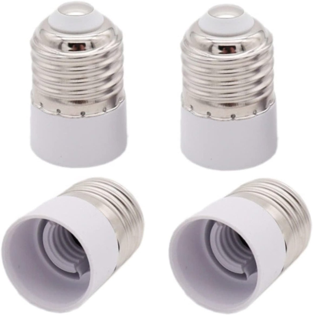 Lampadapter E27 naar E14 - plastic en aluminium - eenvoudig ombouwen - geschikt voor LED-lampen - ShopVlot