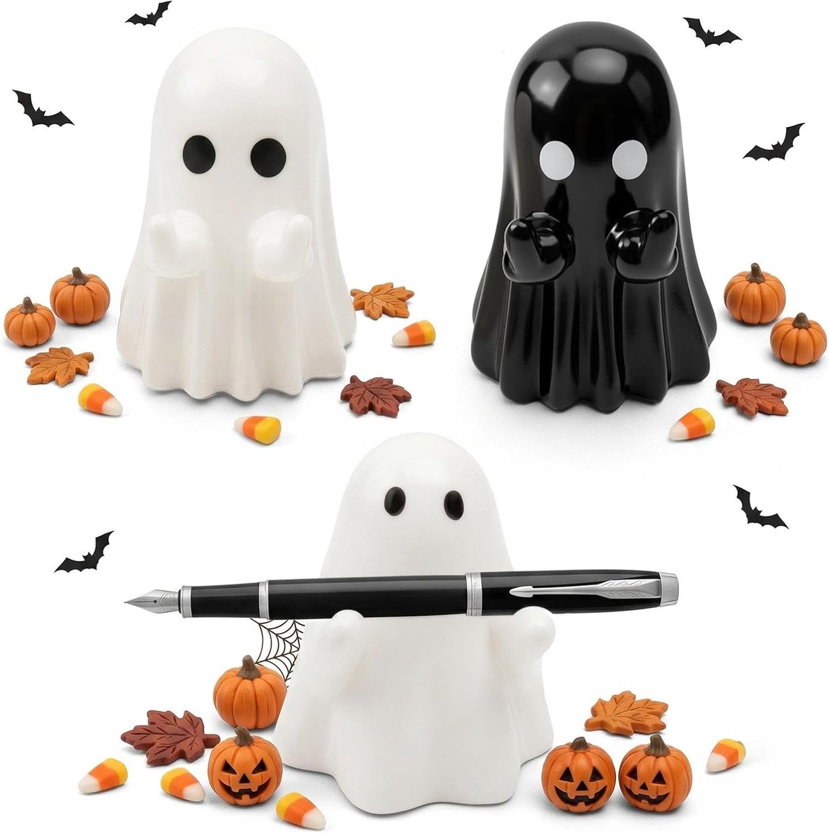 pennenhouders spookvormig - pvc - 3 stuks - leuke decoratie voor het bureau - ShopVlot