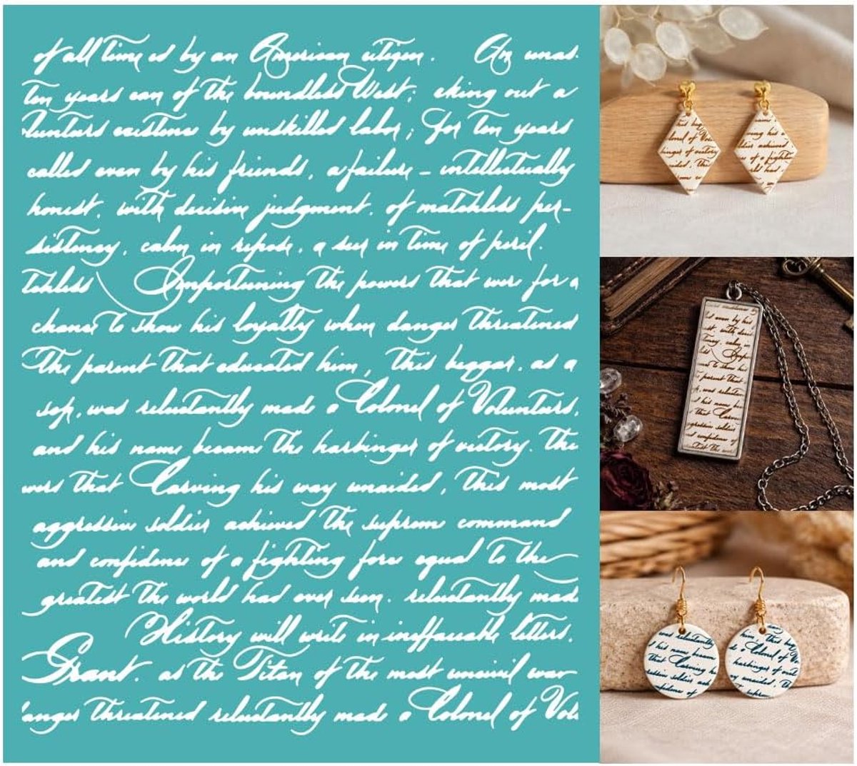 Zeefdruksjabloon 2 vellen - zelfklevend - vintage Franse tekst - ideaal voor schilderprojecten - ShopVlot