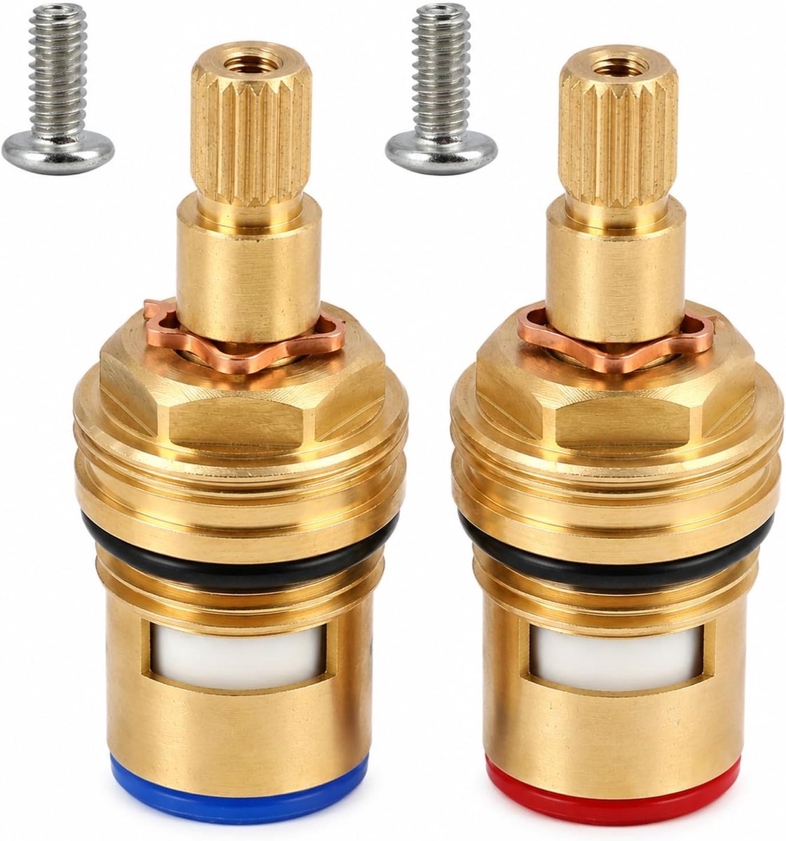 Kraan cartridge ventiel 1/2 inch - messing en keramiek - roestbestendig - ideaal voor badkamer en keuken - ShopVlot