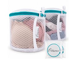Living Direct Waszak set 2 stuks Waszakjes met Rits voor BH en Lingerie - Waszakken voor Wasgoed - Waszak BH - Wasnetjes met Rits - Waszak Groot - Laundry Bag - Wasnetten