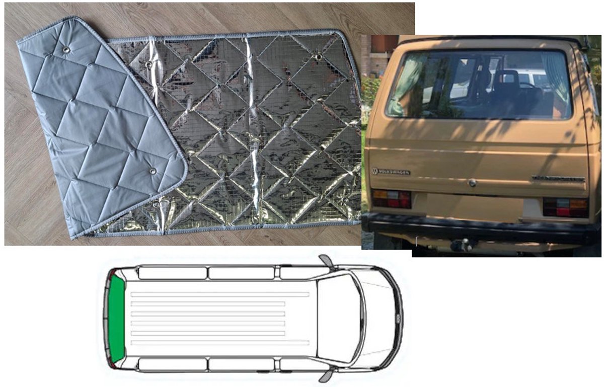 Raamisolatie Achterklep VW T3 – 1-Delige Thermomat – 9-Laags Isoflex – Grijs
