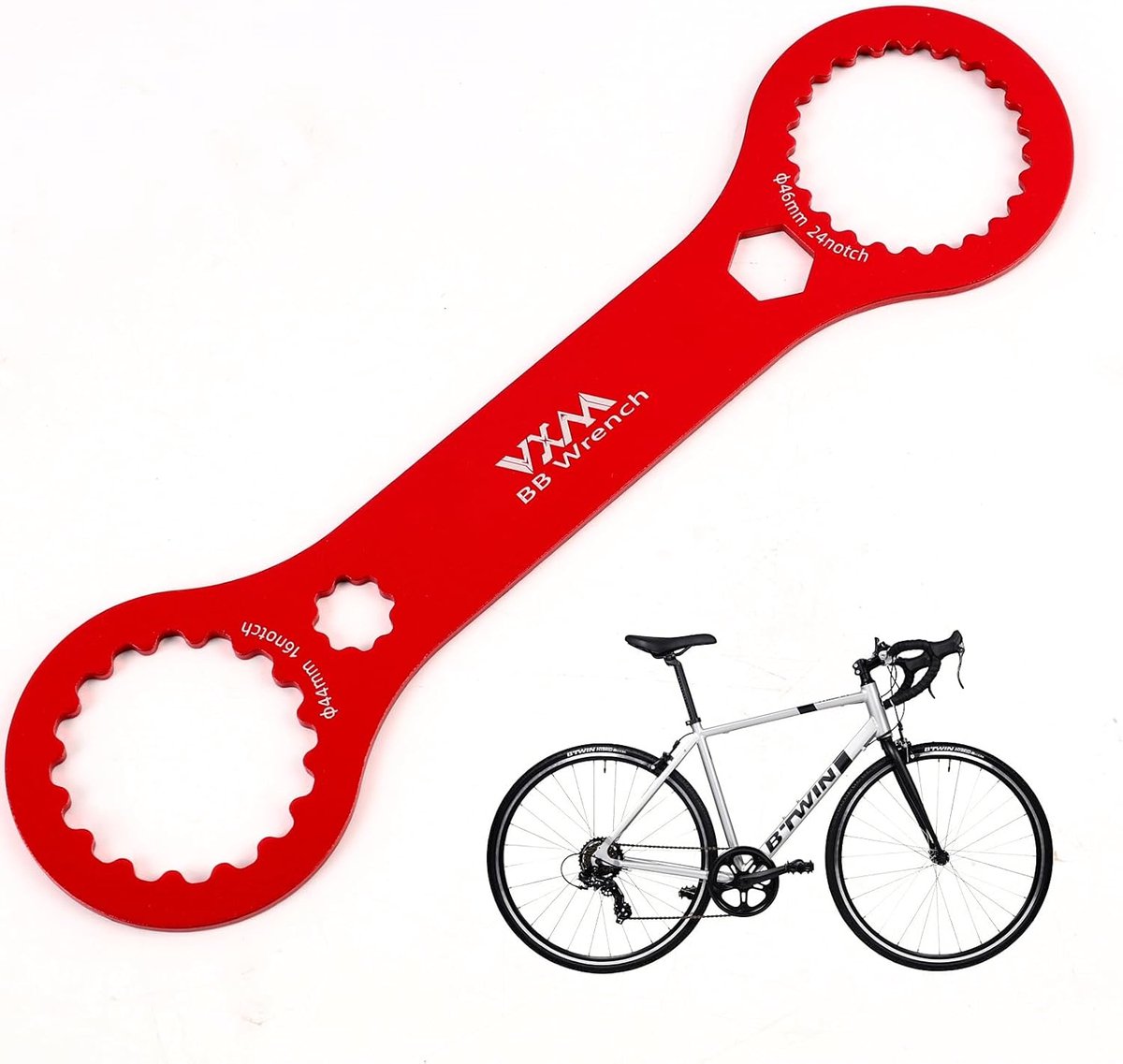 sofun Red Centerlock Bike Repair Tool Bottom Bracket Wrench Compatible with Shimano XT/SLX & SRAM Dub for Dismantling - ShopVlot