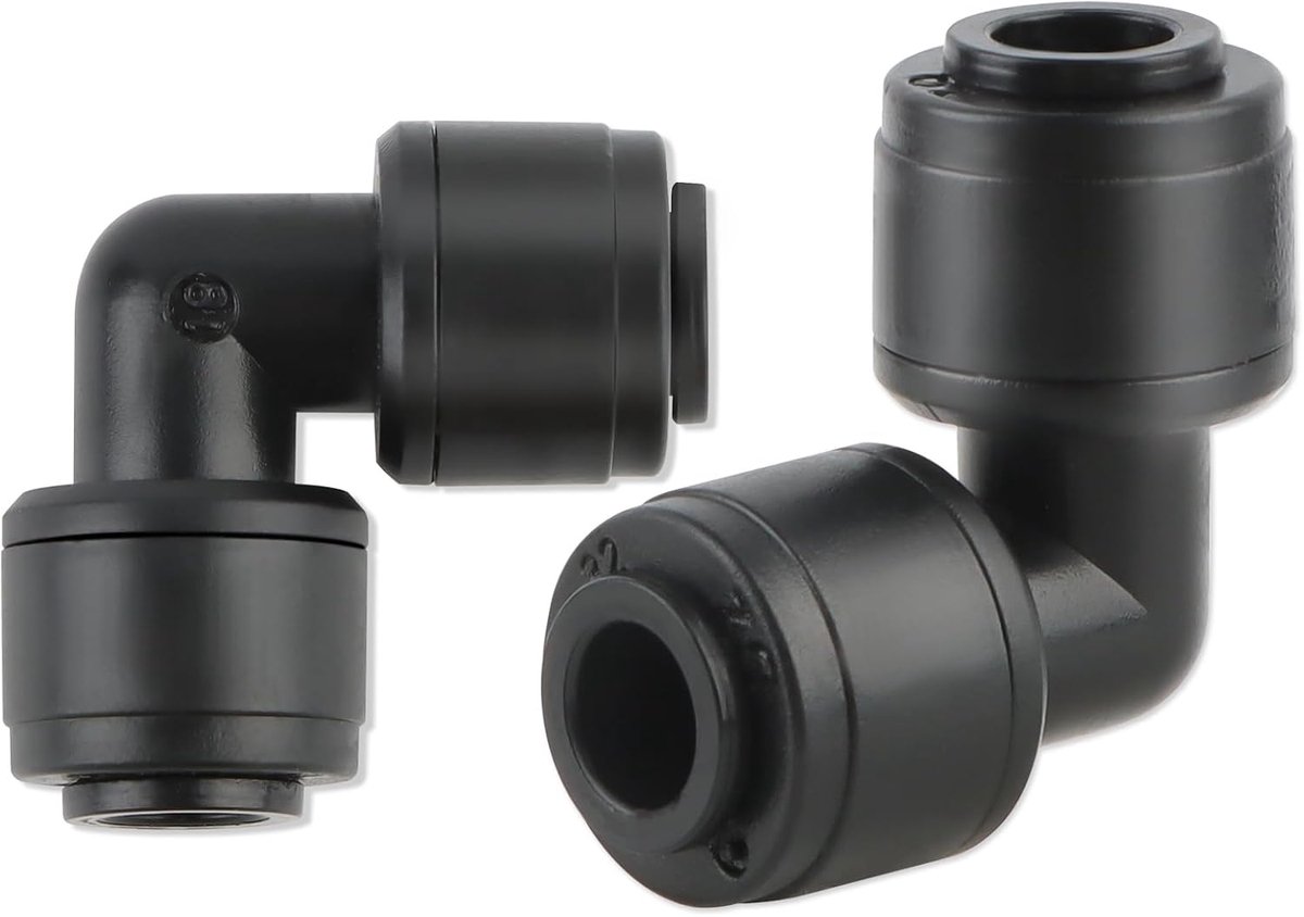 Kalolary 30 stuks 90° hoekverbindingen met snelle aansluiting 1/4 inch, push-fit irrigatieaansluitingen voor 1/4 inch - ShopVlot