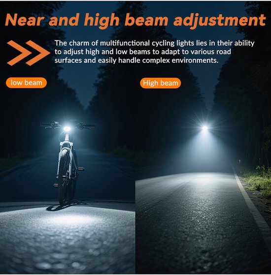 COB-fietsverlichtingsset – Voorlicht – Oplaadbaar via USB – Geschikt voor mountainbikes en racefietsen – Waterdicht ontwerp – Nood-powerbank voor telefoons — afbeelding 3