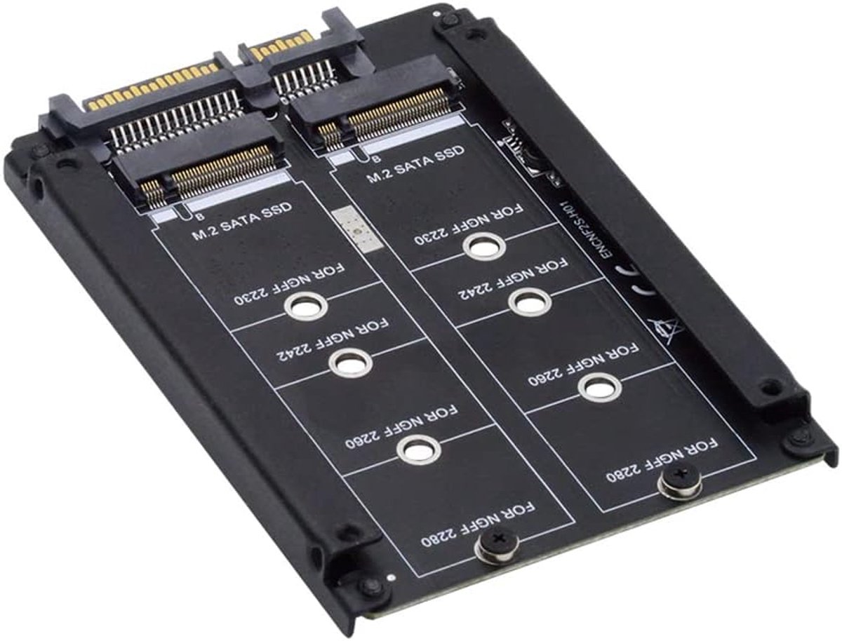 Dual NGFF B+M Key M.2 SSD Card JOBD Raid0 Span Bridge to 2.5" SATA Combo HDD Disk Drive Enclosure - ShopVlot