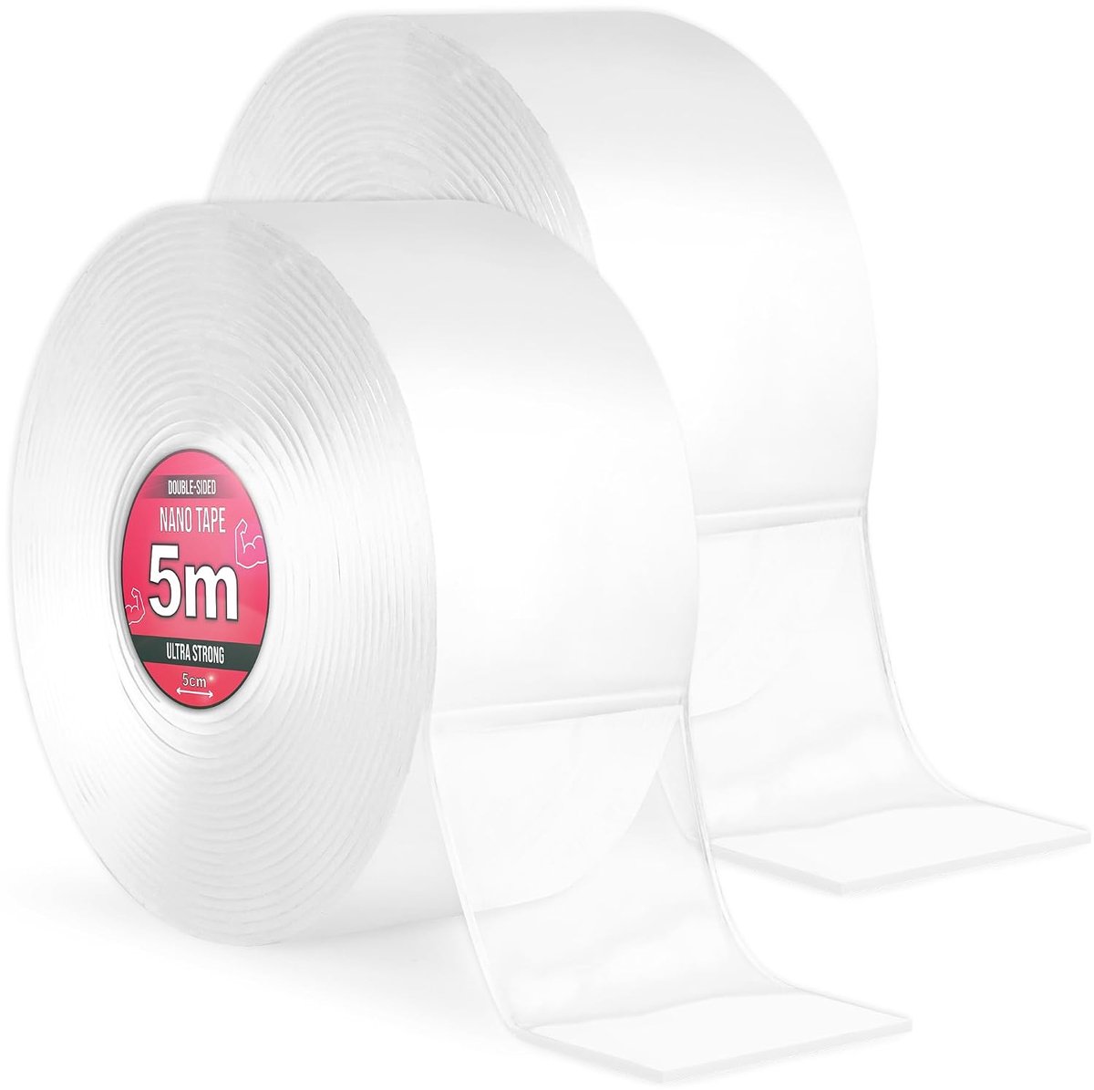 Nano Tape 2 x 5 m - Double Sided Adhesive Tape 10 m - Extra Strong for Home, Wall, Office, Bubble Art - ShopVlot
