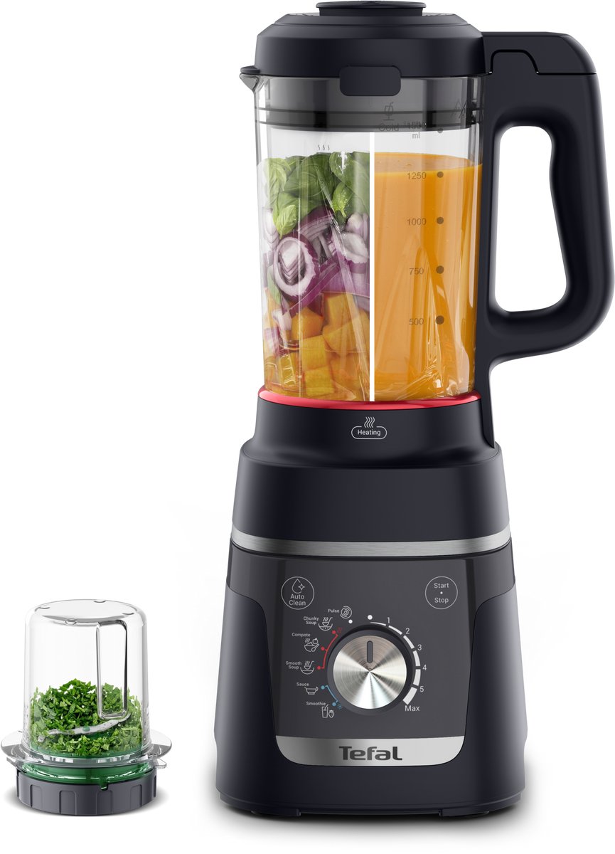 Tefal Blendforce Cook BL5768 - Blender - 1.5 L - Inclusief Mini Chopper - 5 automatische programma's - Met kookfunctie