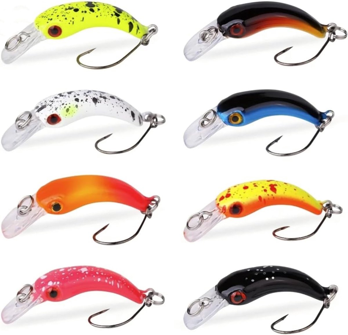 AMZfishing Knife euheit 2025 8 x UV-Active Premium Trout Wobblers Mini Wobbler Set Trout Wobbler - ShopVlot
