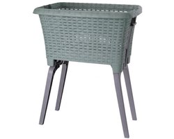 Wasmand op poten groen 38 liter 39 x 59 x 29 cm kunststof