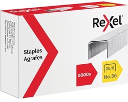 Rexel nietjes No.56 - 26/6 mm - Pack van 5000 | Geschikt voor meerdere nietmachines