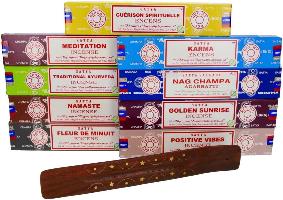 Set van 9 verschillende wierookdozen met wierookhouder - ShopVlot