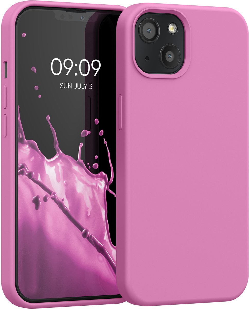 kwmobile telefoonhoesje geschikt voor Apple iPhone 13 - Hoesje met siliconen coating - Smartphone case in Roze lavendel