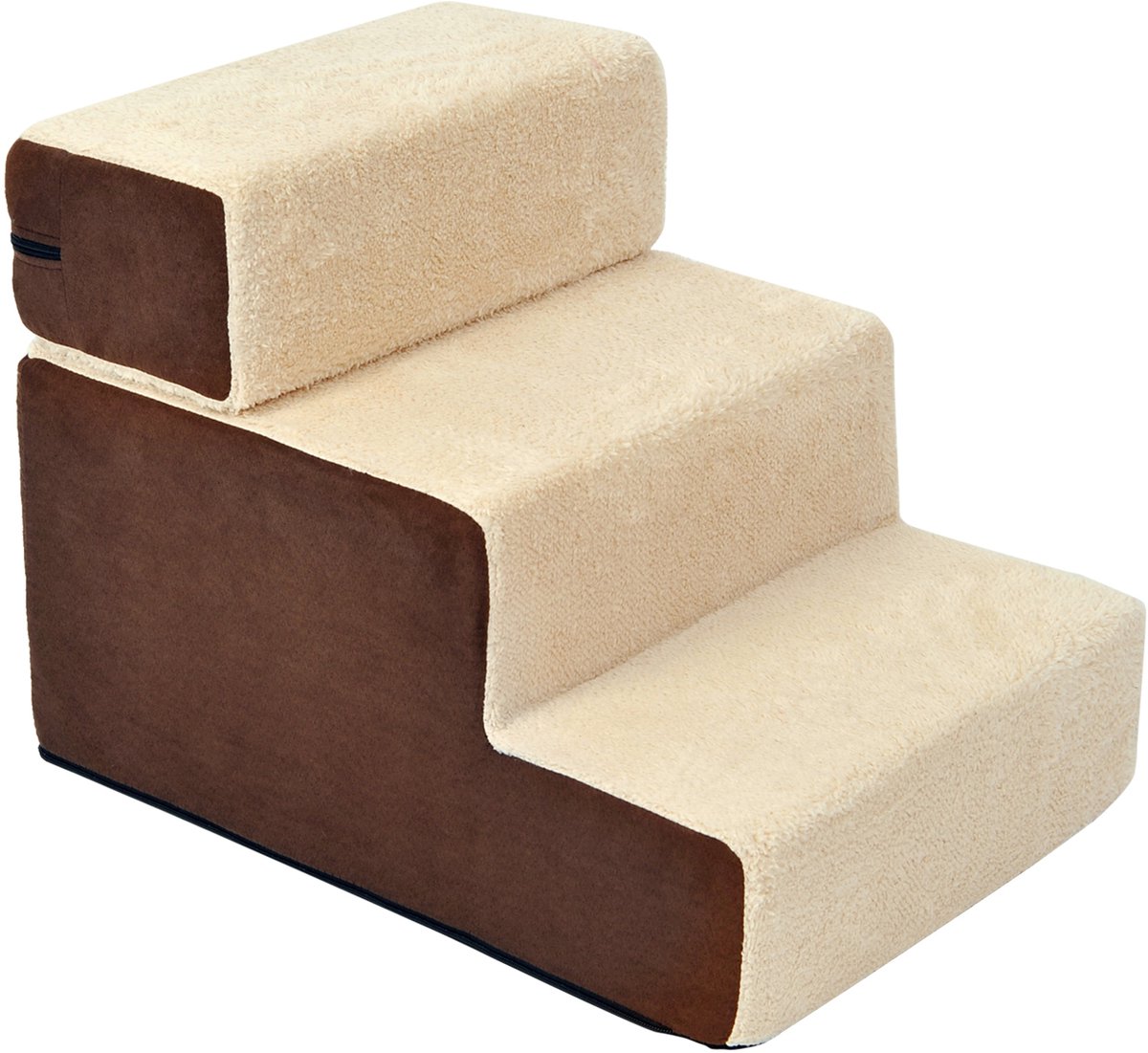 Hondentrap 3 treden kattentrap huisdierentrap huisdier pluche beige