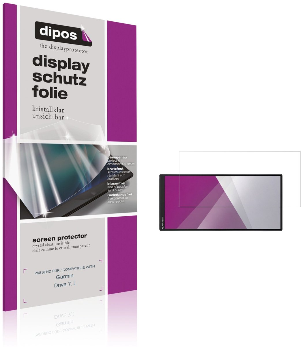 dipos – 2x Beschermfolie geschikt voor Garmin Drive 7.1 | Krasbestendige & heldere Screenprotector Ultra-Thin