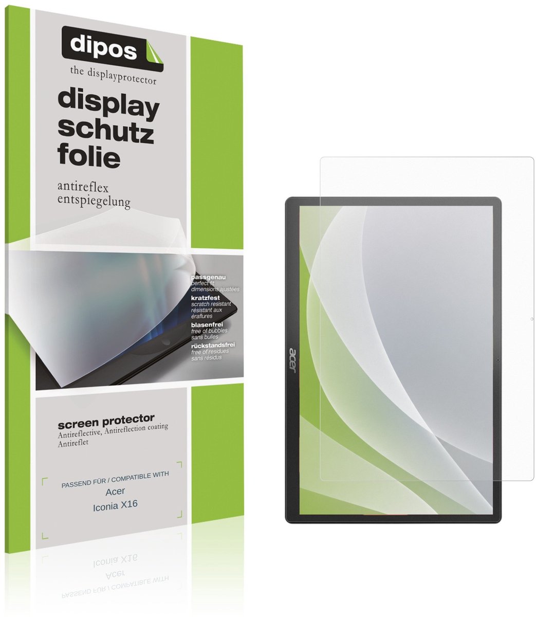 dipos – 2x Matte Beschermfolie geschikt voor Acer Iconia X16 | Krasbestendige & antireflecterende Screenprotector Ultra-Thin