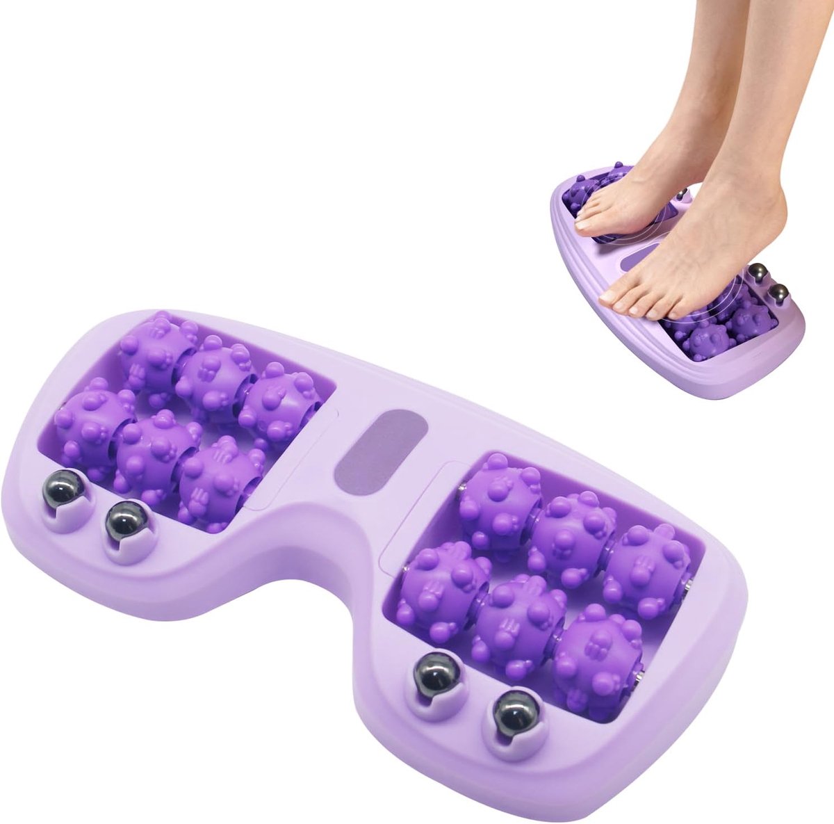 Massageroller voor voeten, roller voetmassageapparaat, ergonomisch massageapparaat voor het verlichten van plantaire fasciitis, voetmassageroller met twee voeten voor het verlichten van