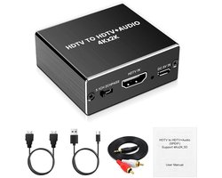 Audio Extractor 4K 30Hz HDMI 2.0 Splitter Audio Adapter met SPDIF Optisch 5.1CH & 3.5mm Stereo - H-DMI Extractor met EDID Management, HDR, Dolby Vision, HDCP 2.2, voor PS5/TV/PC