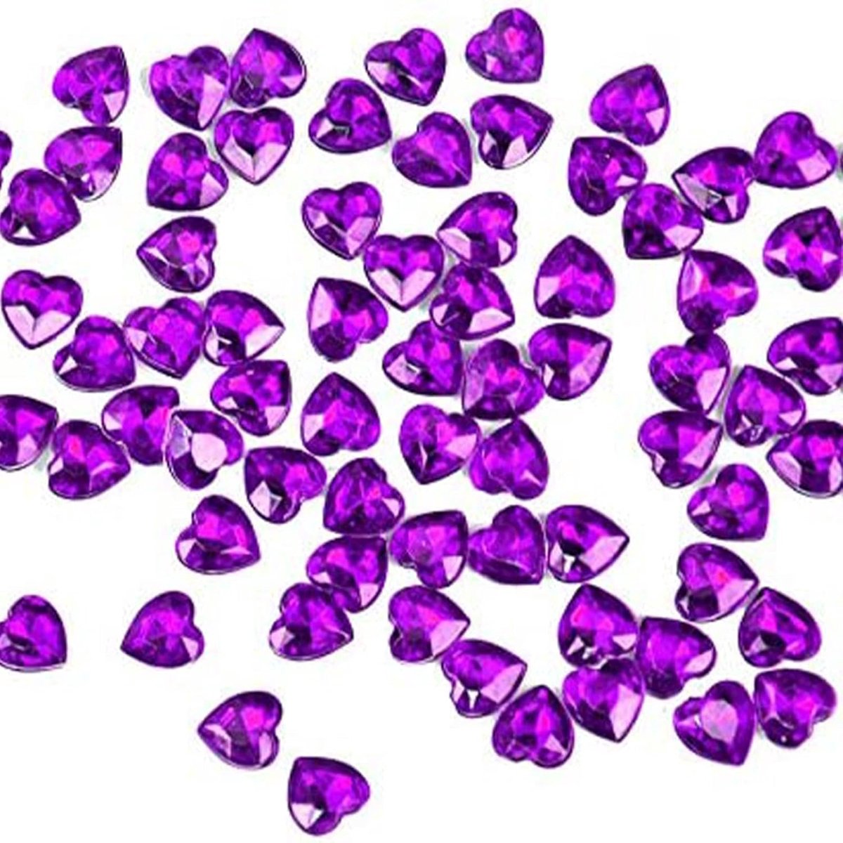 200 stuks hart decoratieve stenen paars tafeldecoratie harten