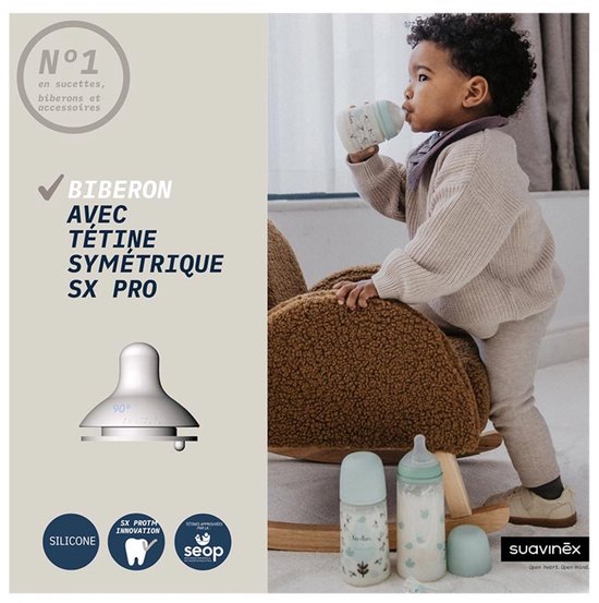 Glazen babyfles - SUAVINEX - Birdies - SX Pro S speen - 240 ml - 3 tot 6 maanden - Groen — afbeelding 4