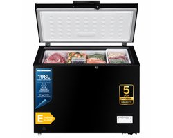 Heinner HCF-205NHBKE++ Vrieskist – 198 L – Inverter Compressor – Elektronische Bediening – Waterbestendig Display – Snelvriesfunctie – Zwart – 5 Jaar Garantie