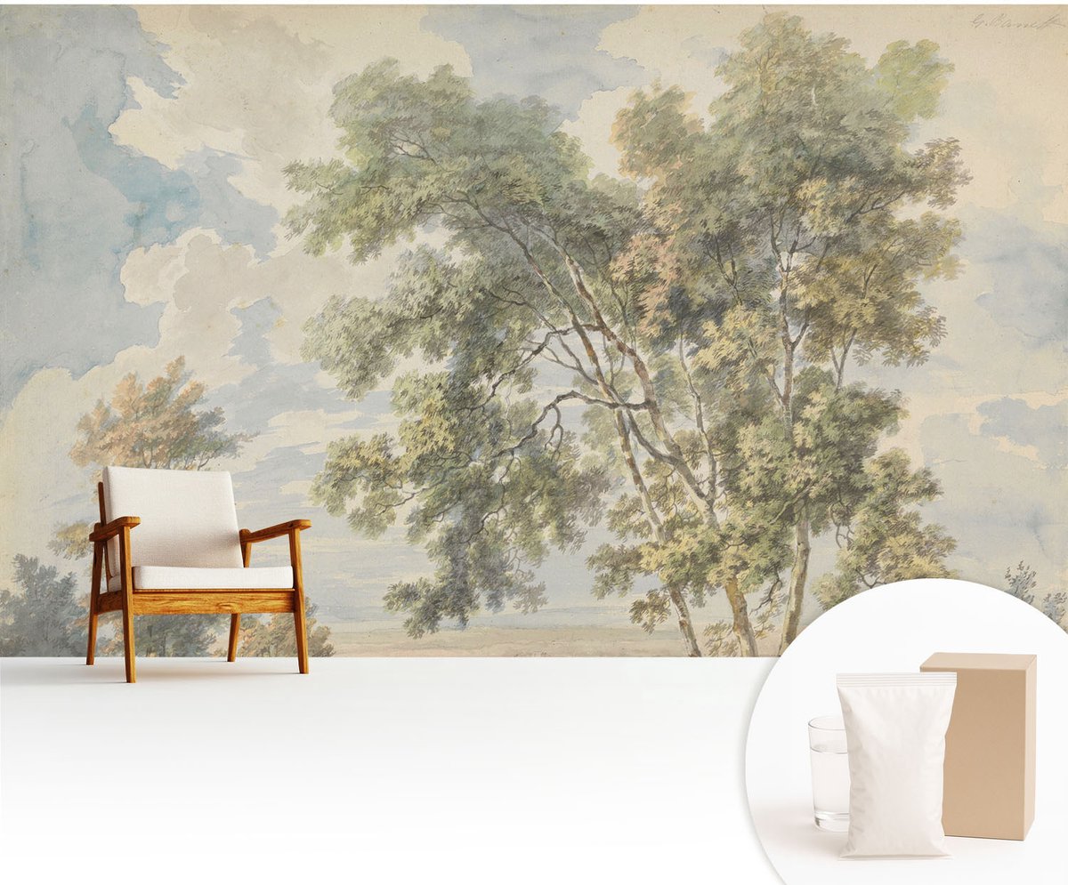 Wallfluent Fotobehang - Groente Vliesbehang - 416x254 cm - Romantische Natuur Fotobehang Vlies - Hal behang Landschappen - Muurschildering - Hal behang