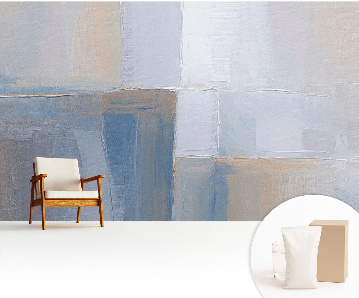 Wallfluent Fotobehang - Wit Vliesbehang - 416x254 cm - Harmonieuze Abstractie Muurschildering - Gang behang Abstractie - Fotobehang Vlies - Slaapkamer behang